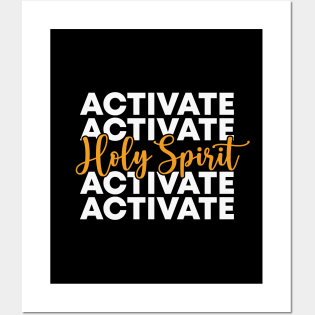 Holy Spirite Activate Mom Life Funny Trendy Quote Wall Art by BadrooGraphics Store